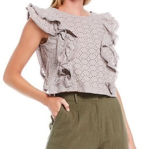 NWT Shabby Chic Eyelet Lace Ruffle Top